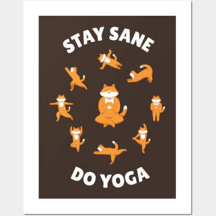 Yoga Pose Cat: Stay Sane, Do Yoga Posters and Art